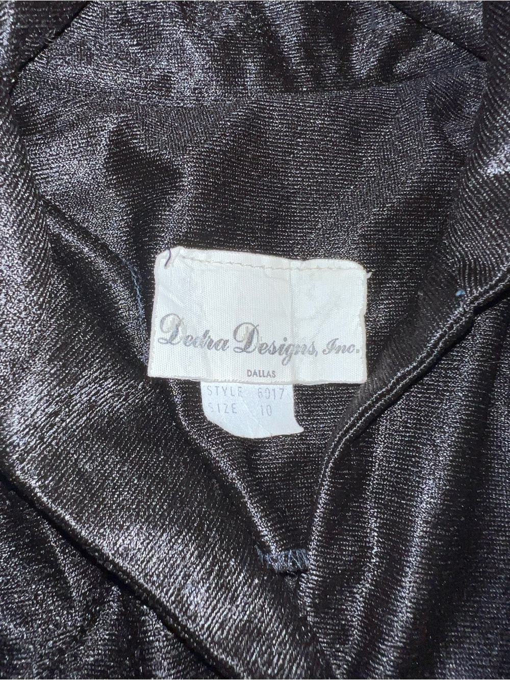 VTG 70s Dedra Designs Liquid Black Knit Maxi Shirtdress Snap Front Size 10 - Picture 9 of 14